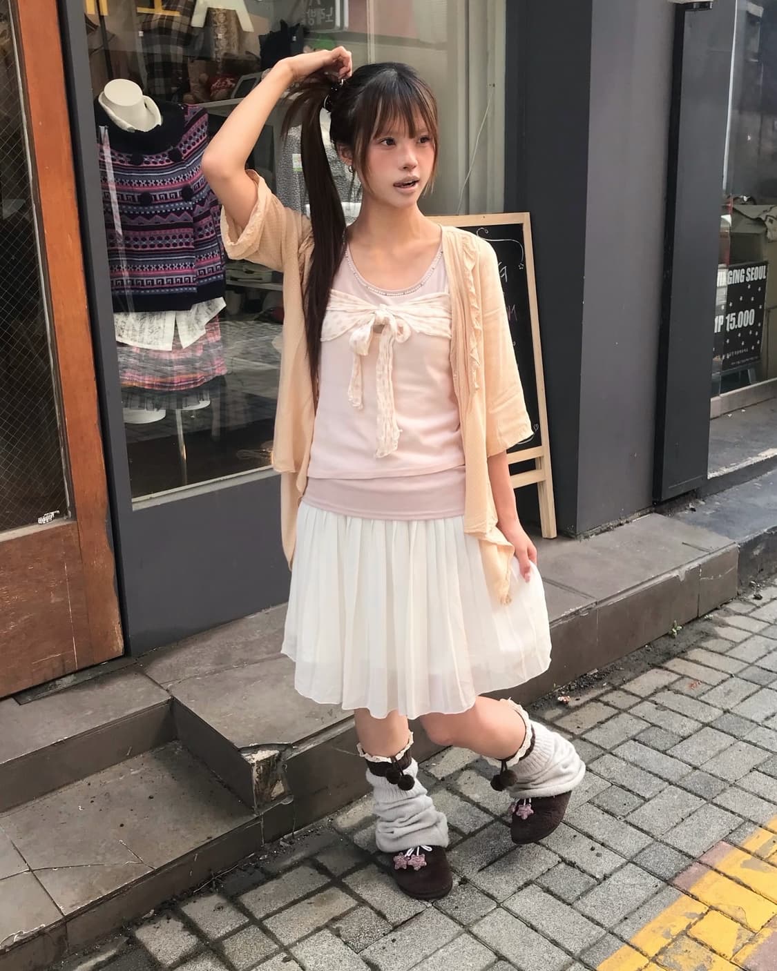 𖤐하구미 핑크 도트 레이어드set𖤐  상품이미지2