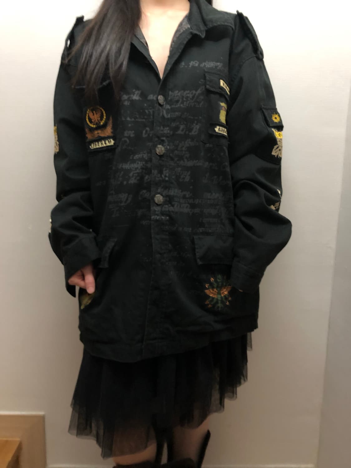 빈티지 블랙 펑크 디테일 자켓 상품이미지7