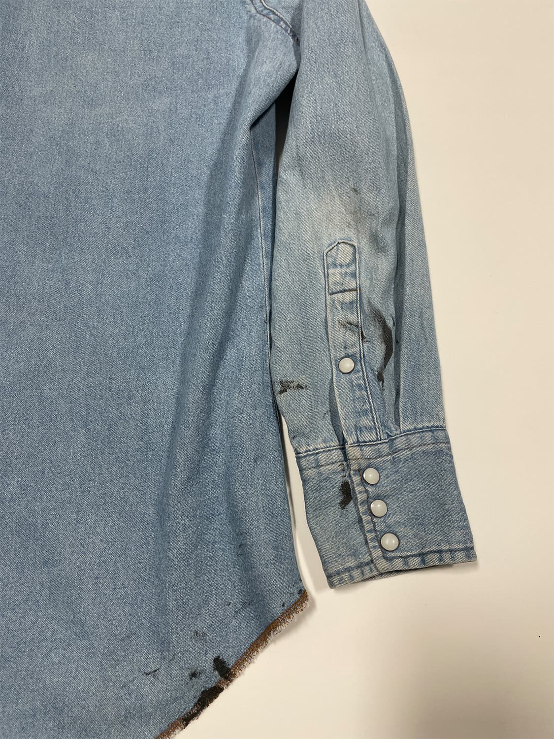 빈티지 랭글러 연청 데님 웨스턴 셔츠 상품이미지10