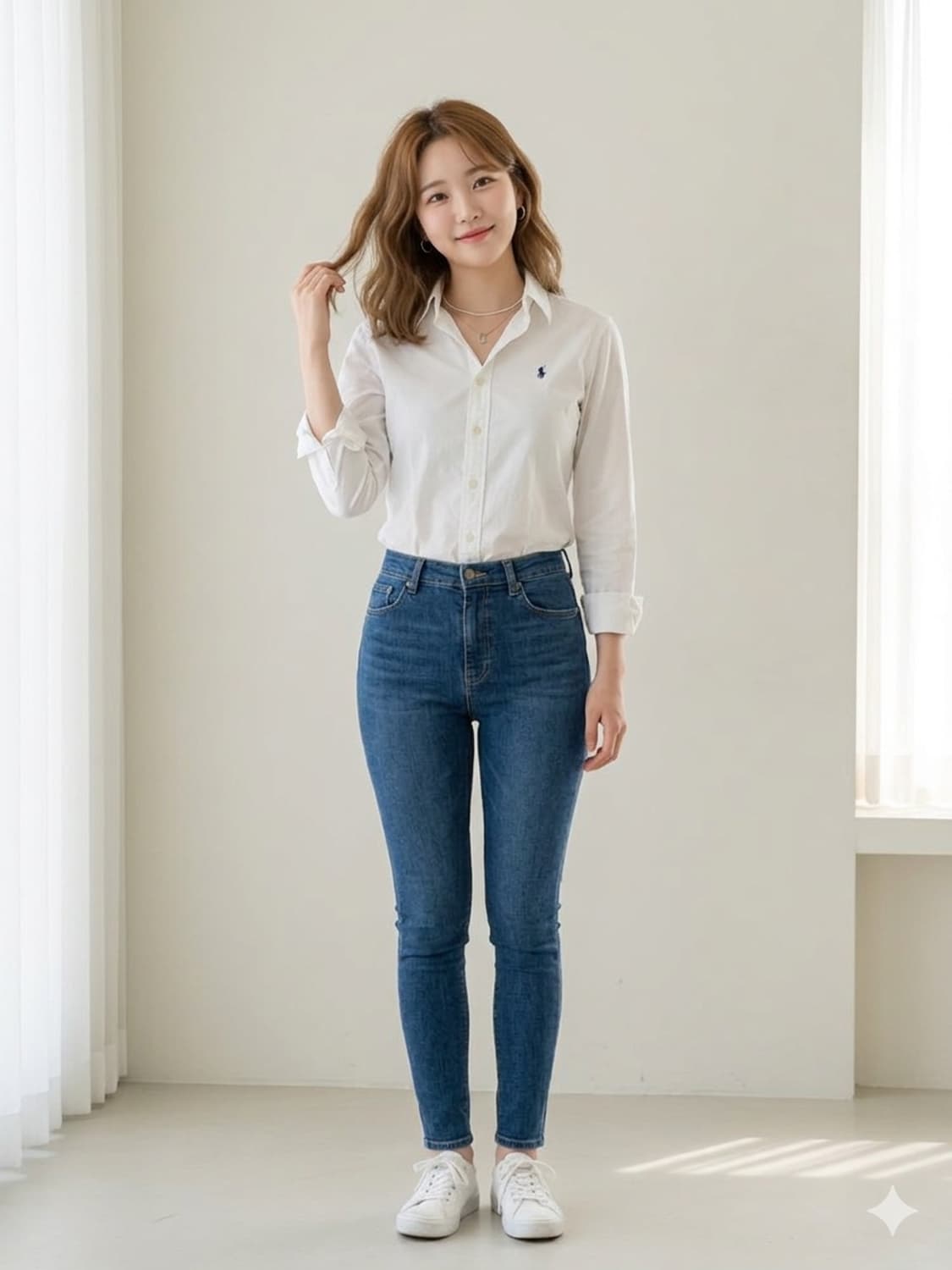 폴로 랄프 로렌 화이트 버튼다운 셔츠 상품이미지1