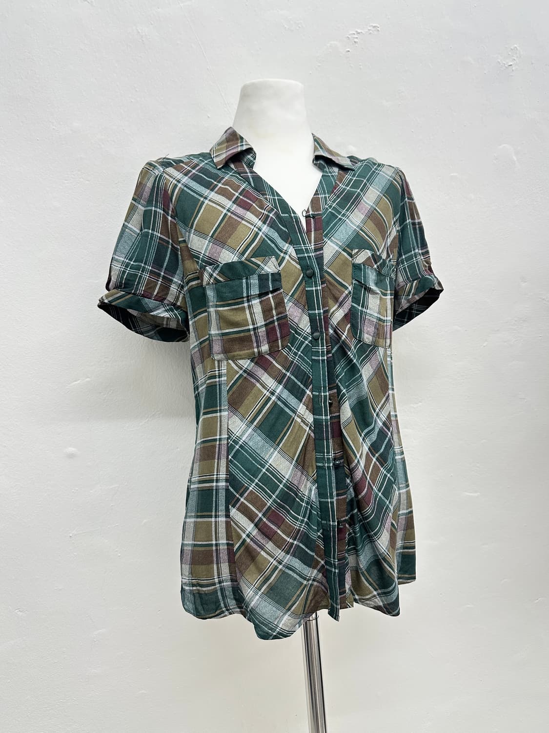 Vintage check half shirts 상품이미지3