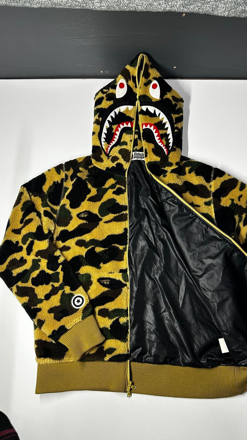 베이프 샤크 후드 플리스 카모 상품이미지4