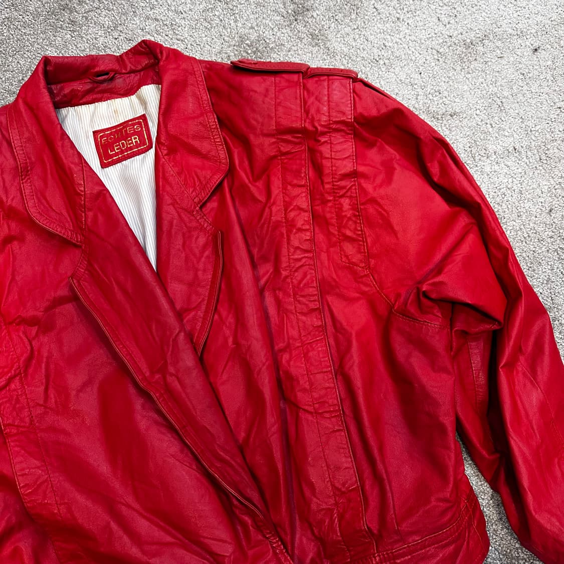 빈티지 양가죽 레드 크롭자켓L 상품이미지7