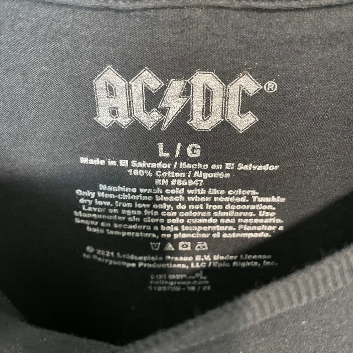 AC/DC 밴드 반팔티셔츠 블랙 상품이미지5