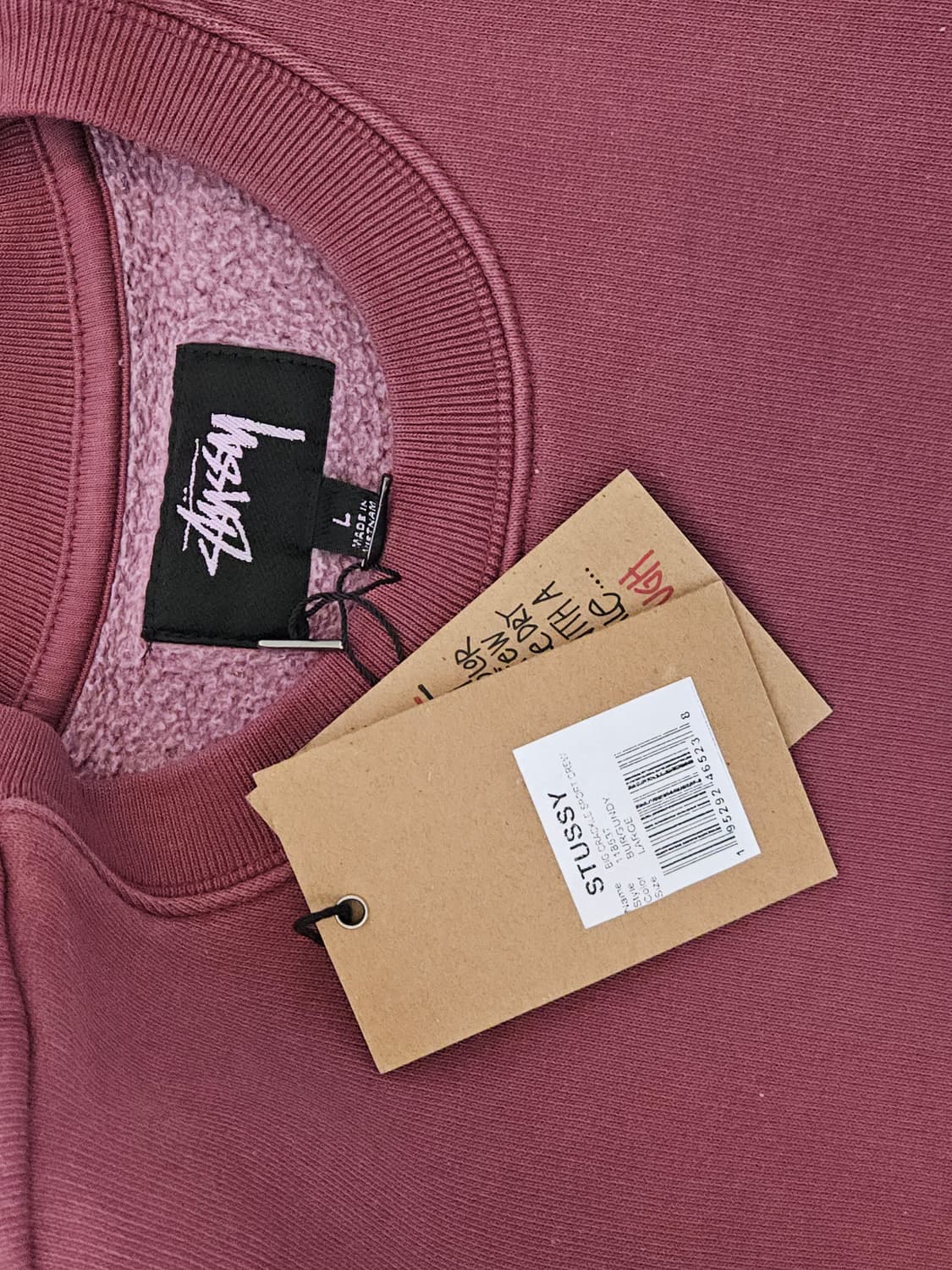 [새상품] 스투시 빅 크랙클 스포츠 크루 버건디 판매합니다 (버건디/L) 상품이미지4