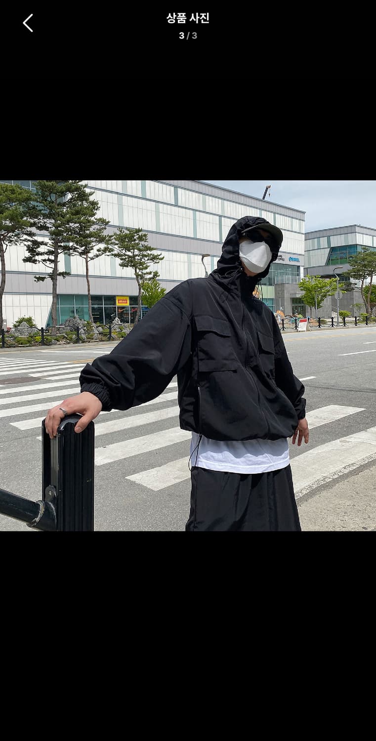 Free / 베이지 ) 고프코어 후드집업 바람막이 자켓 상품이미지3