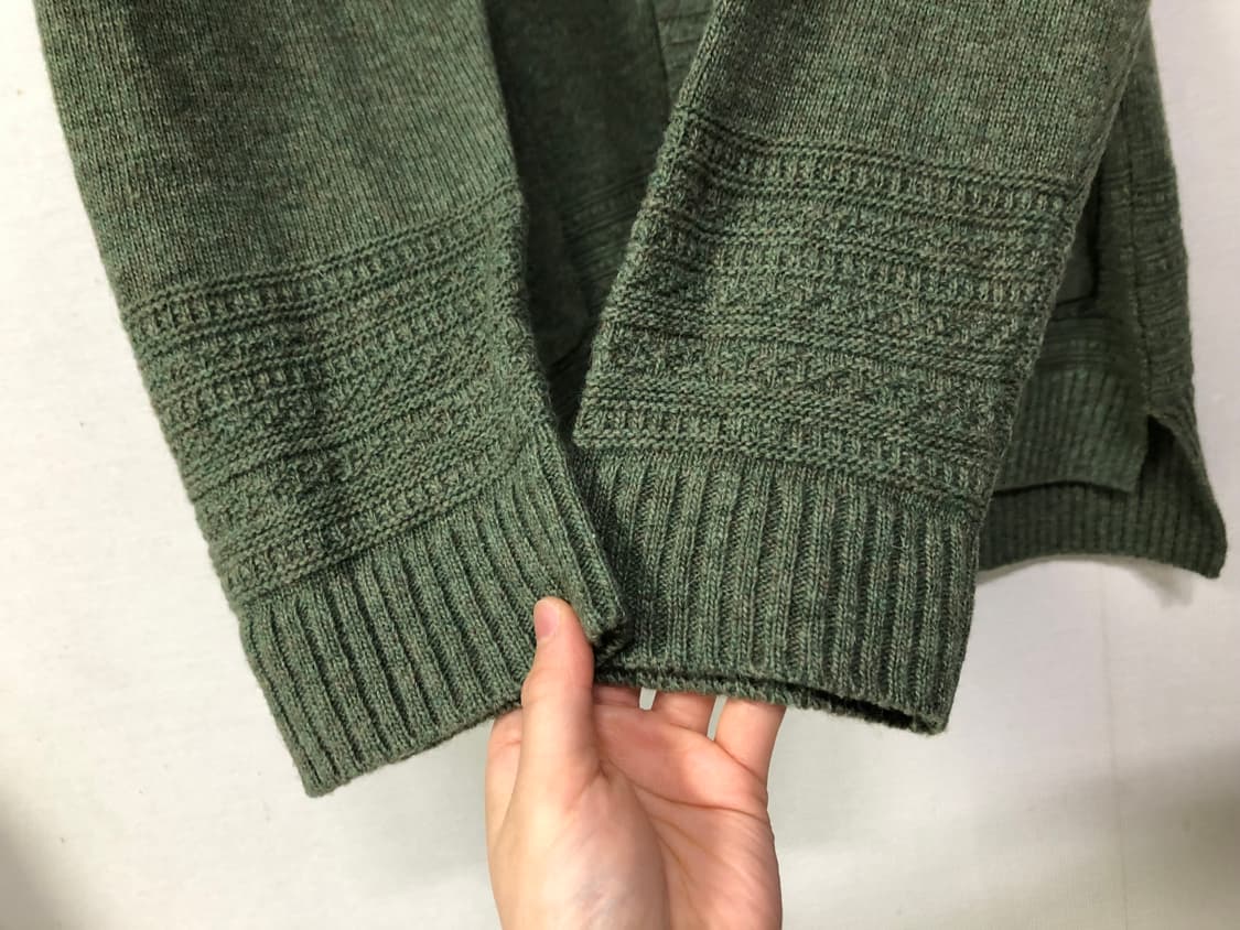 어나더오피스 남성 메리노 울혼방 엘보우패치 라운드넥 가디건 _ 그린 상품이미지4