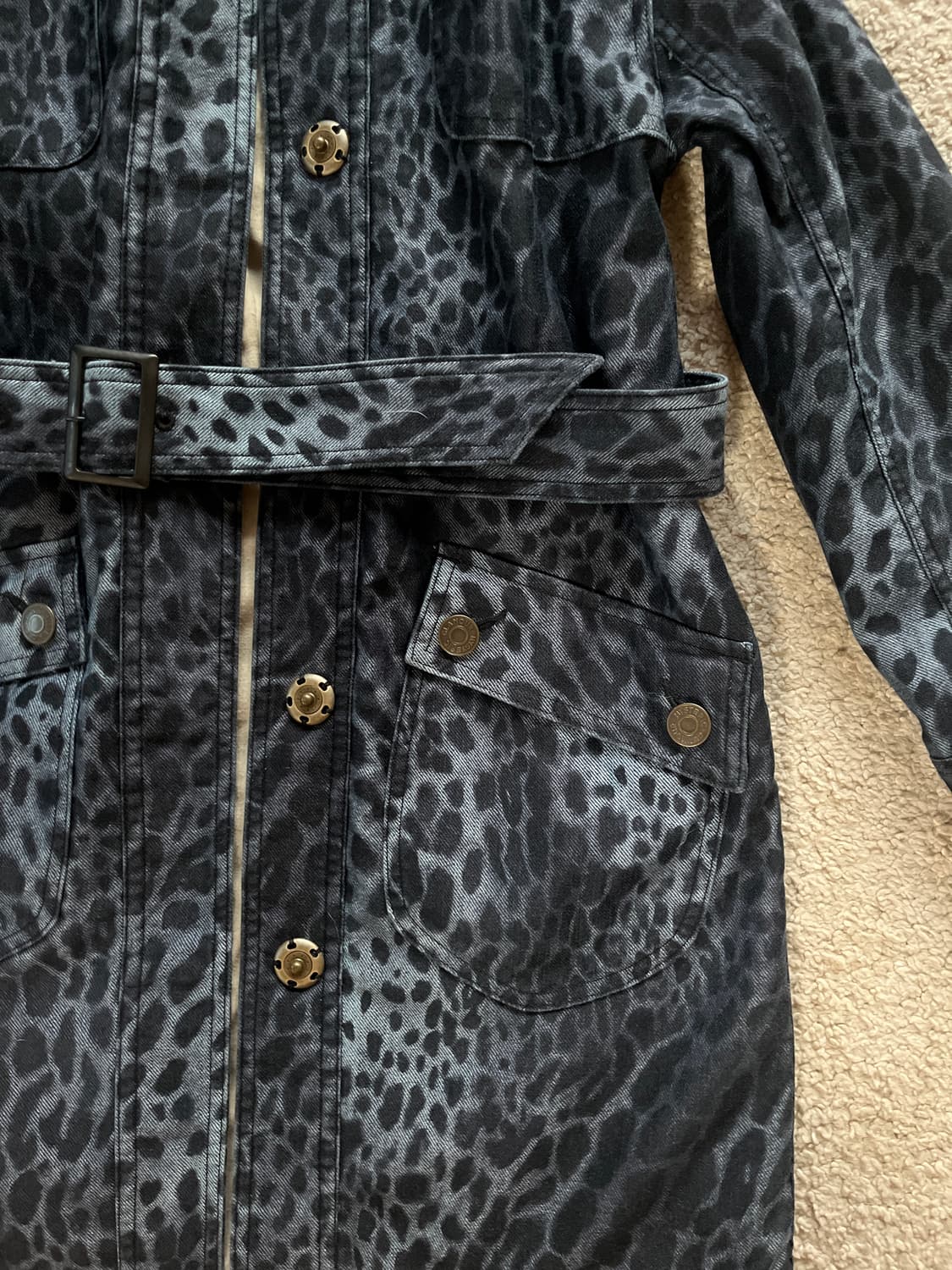 히스테릭 글래머 레오파드 양털 후드 트렌치 코트 상품이미지8