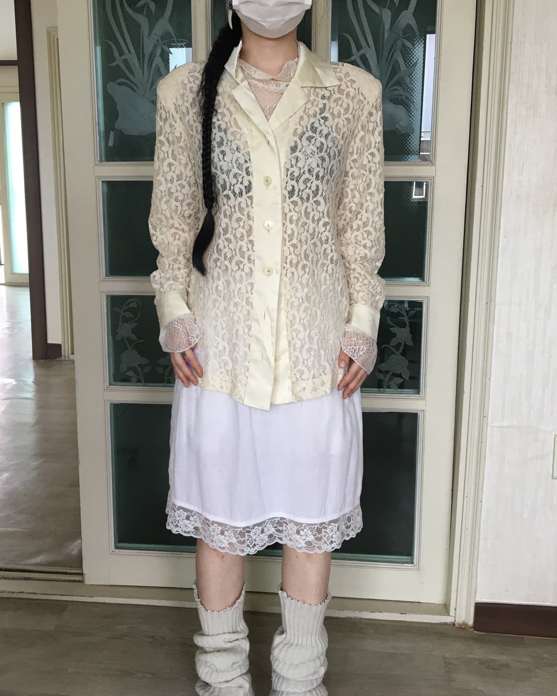 Ornament pattern see through jacket 상품이미지1