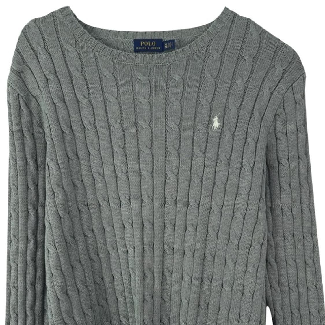 [폴로 랄프로렌] 포니 로고 자수 케이블 꽈배기 니트 그레이 M18824 상품이미지4