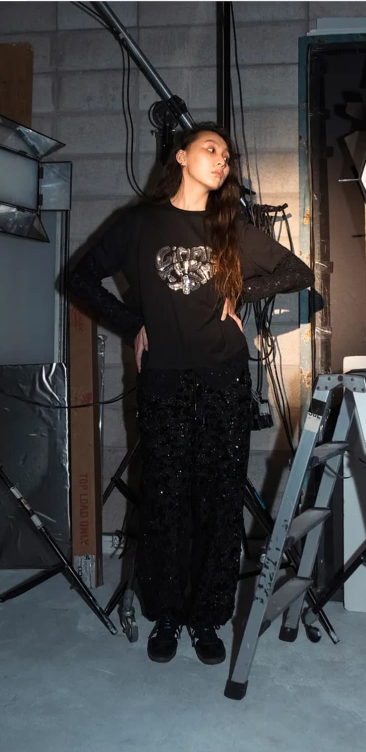 [새상품] 김미더영 G_HEM KNIT T_SHIRT / BLACK 상품이미지2