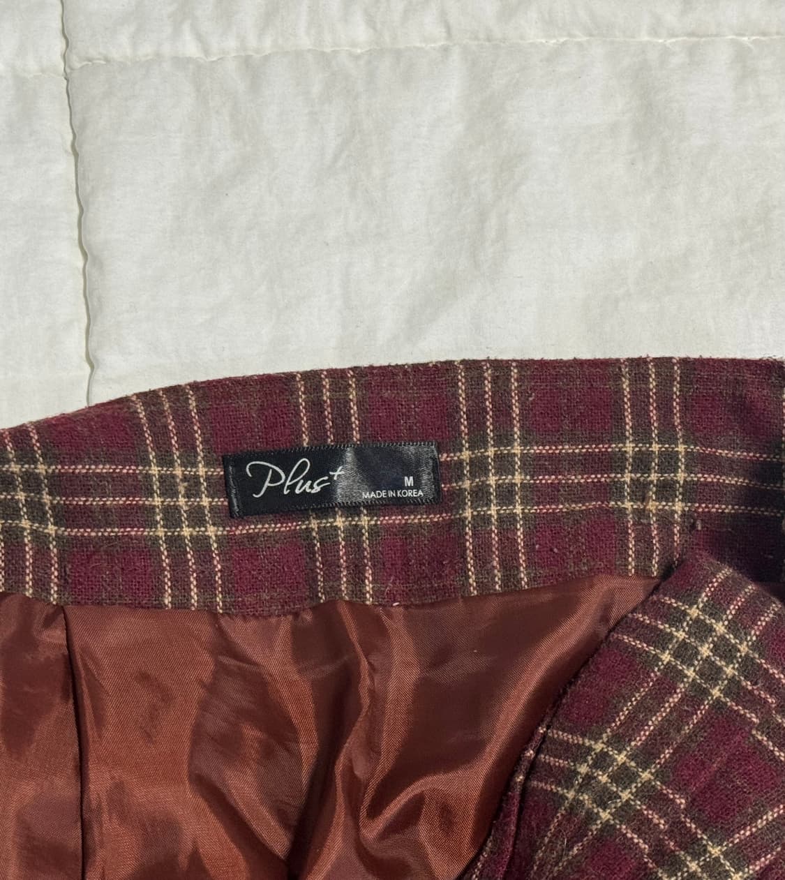 빈티지 레드 체크 교복 스쿨룩 스커트 상품이미지2