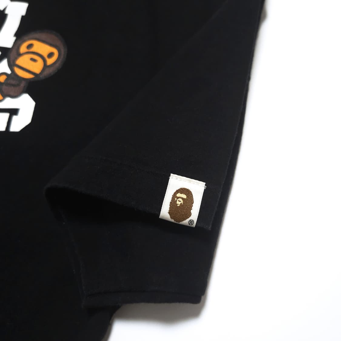 베이프 BAPE 컬리지 마일로 반팔 티셔츠 블랙 상품이미지5
