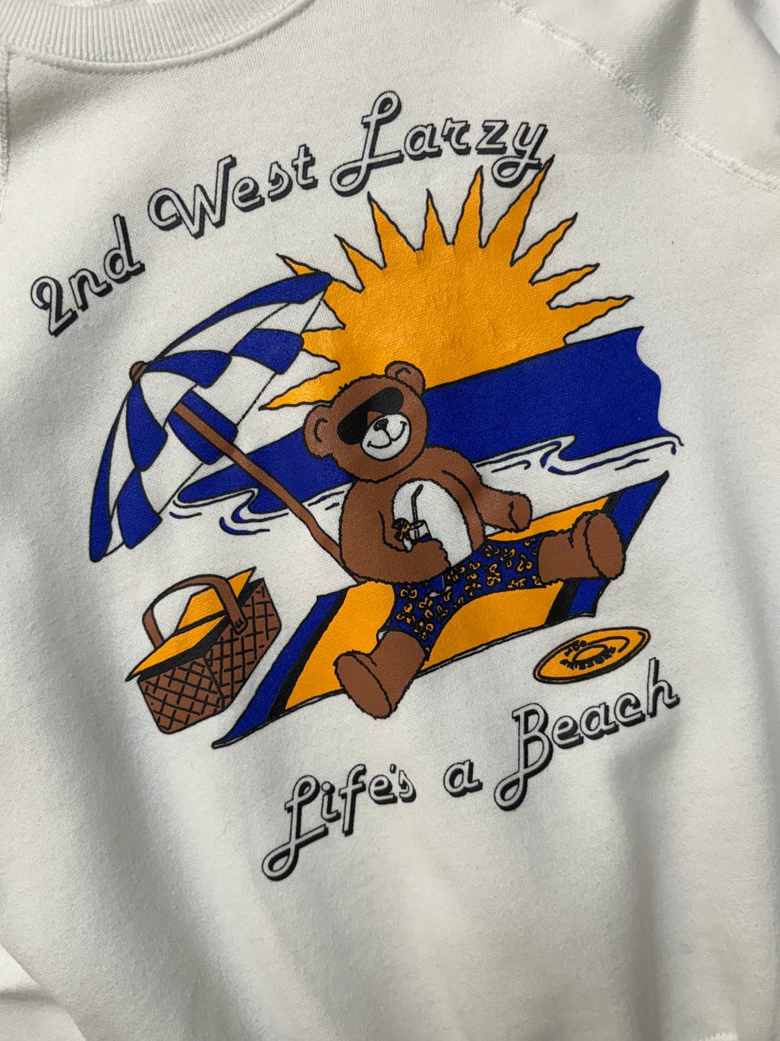 [L] 90s BW Beach Bear 스웻셔츠 선글라스 곰돌이 상품이미지1