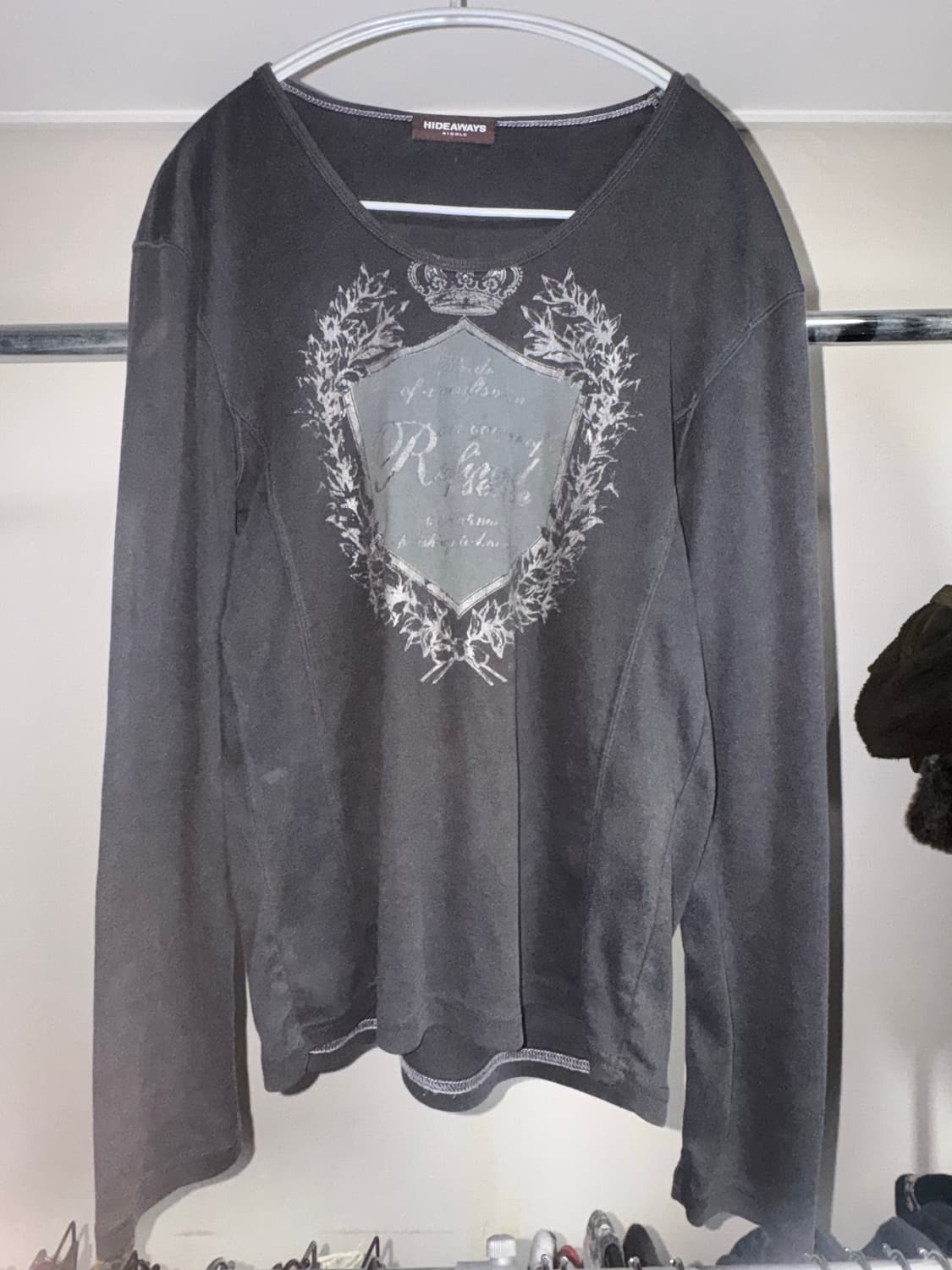 Y2k Unneck Sleeve T-shir 상품이미지3