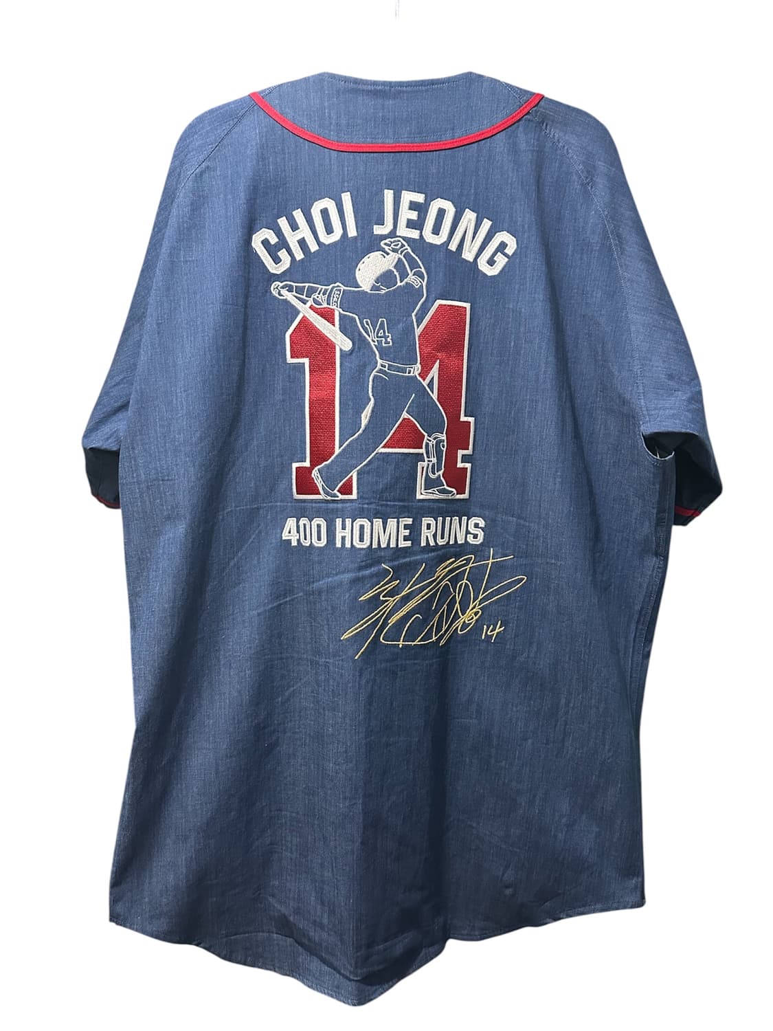 ssg랜더스 최정 400홈런 기념 데님 유니폼 110 상품이미지2