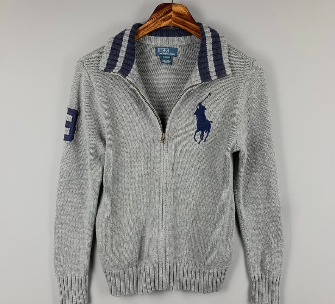 폴로 랄프로렌 빅포니 그레이 가디건 니트 집업  상품이미지2