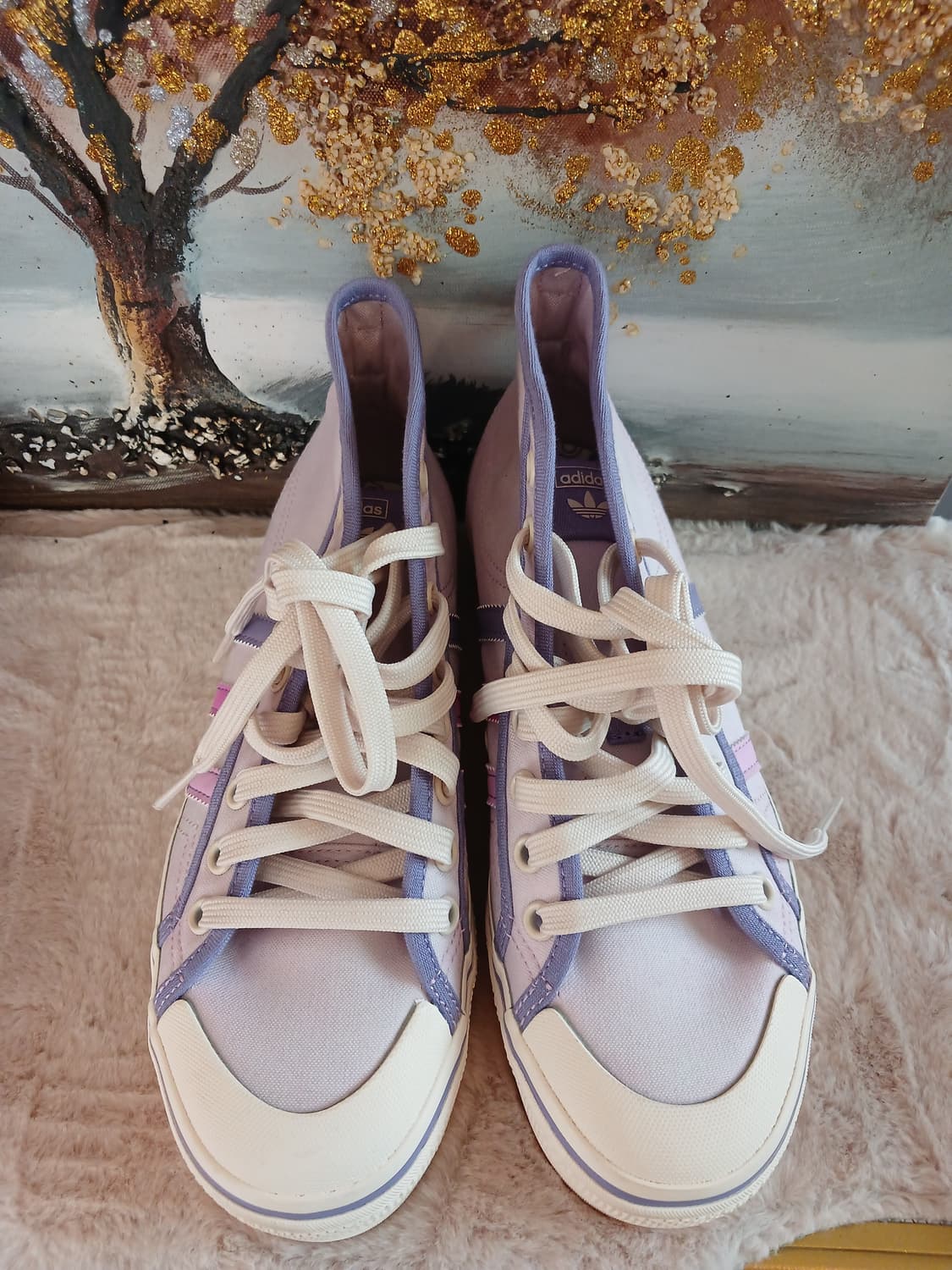 아디다스 정품 여성 하이탑 스니커즈 235 사이즈 (뒷면 높이 14) 상품이미지1