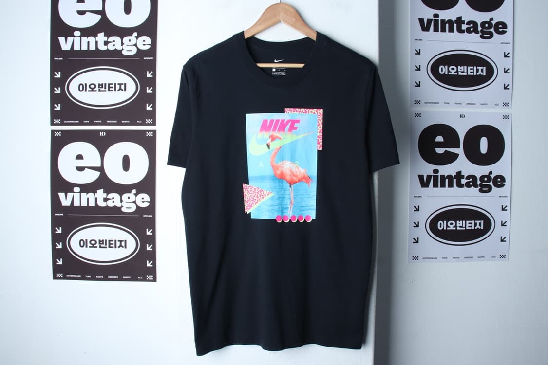 (L-XL) 나이키 반팔 티셔츠 프린팅 여름 블랙 올드스쿨-H32109 상품이미지2