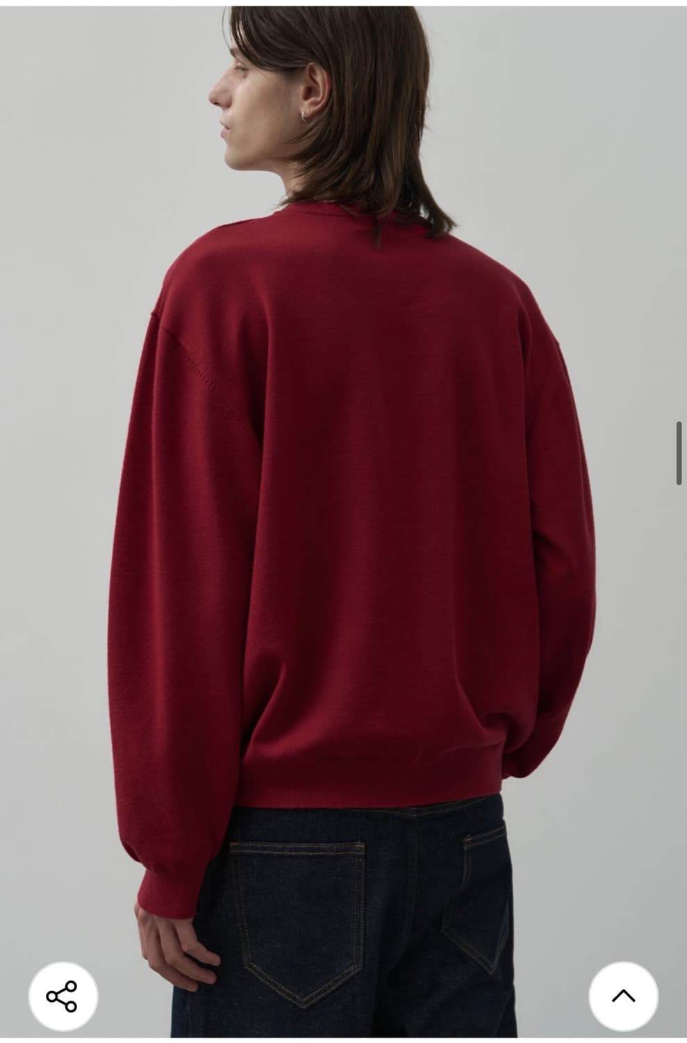 (L) 알리스 클라우드 터치 라운드 크롭 니트 [RED] 판매 상품이미지5