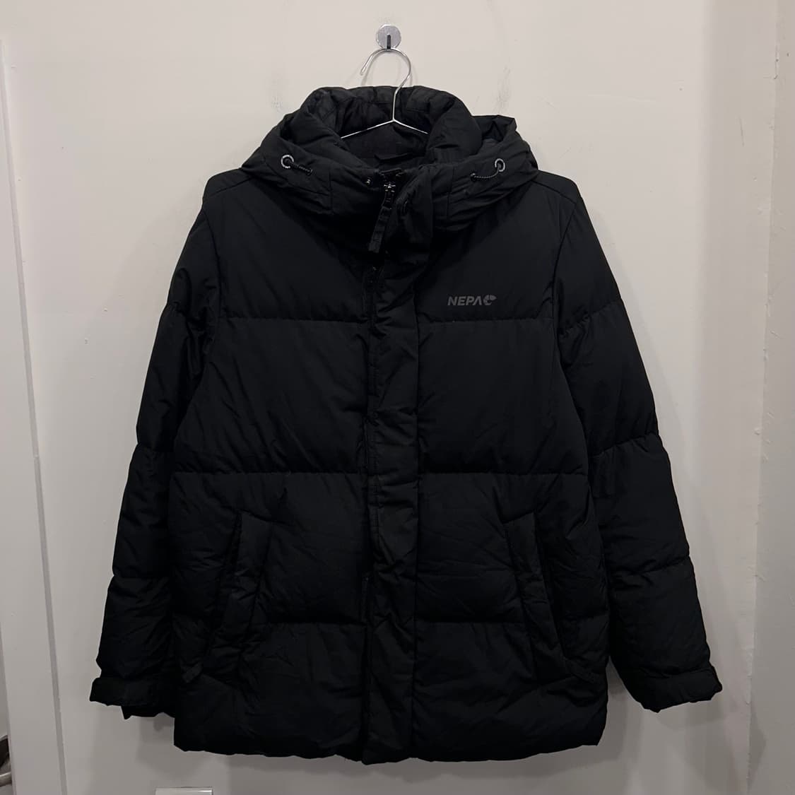 네파 덕다운 스몰로고 무광 후드 푸퍼 패딩 상품이미지2