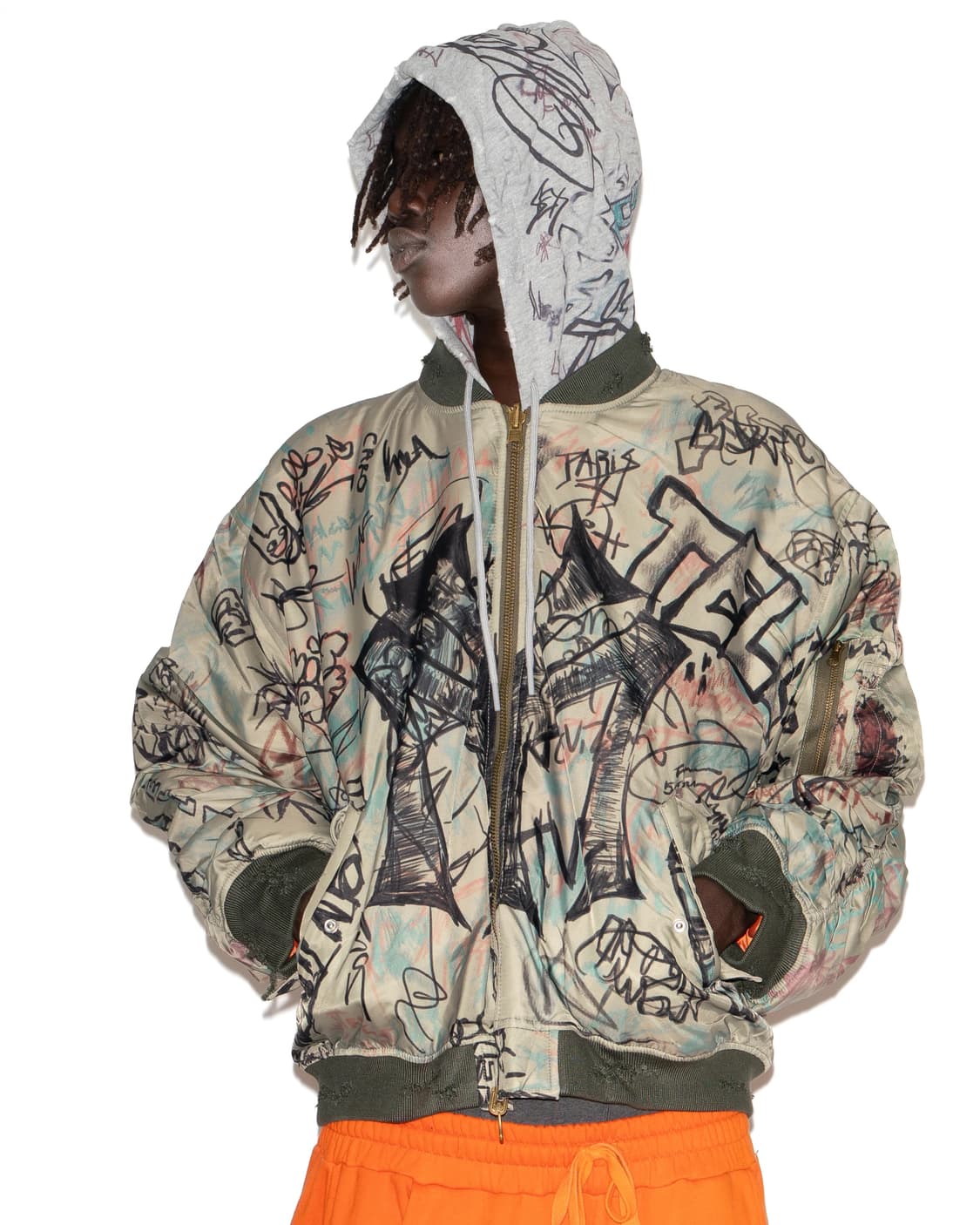 MOWALOLA GRAFFITI BOMBER GREEN 상품이미지1