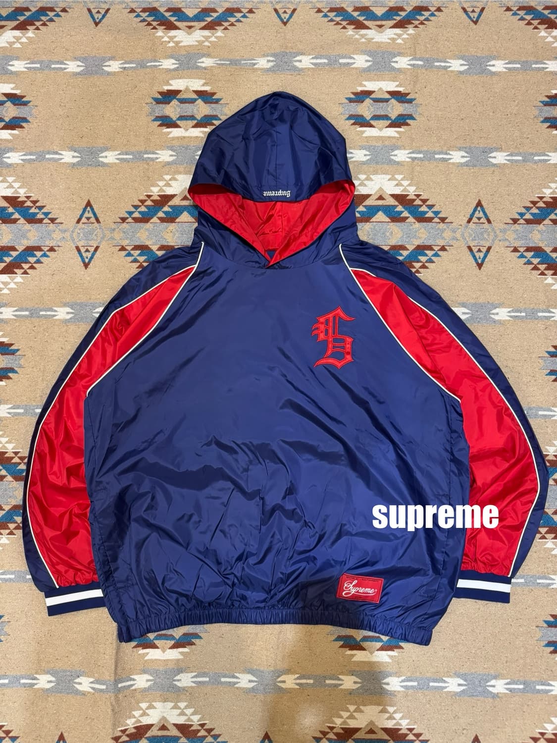 [M] 슈프림 후드 웜업 풀오버 네이비 상품이미지1