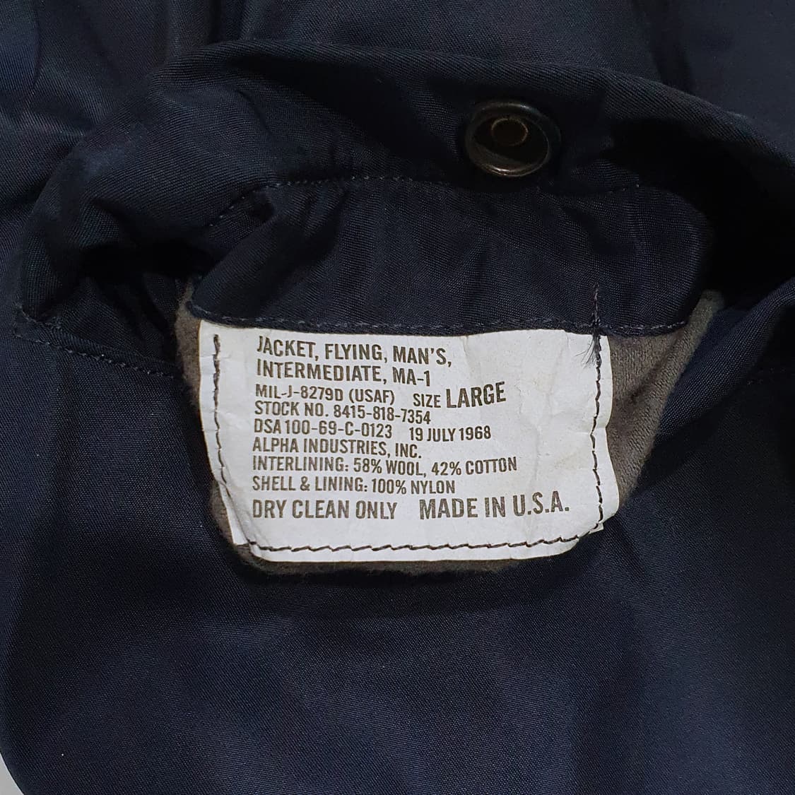 알파 ma-1 D타입 60s 울파일 정밀복각 L (105-110) 상품이미지10