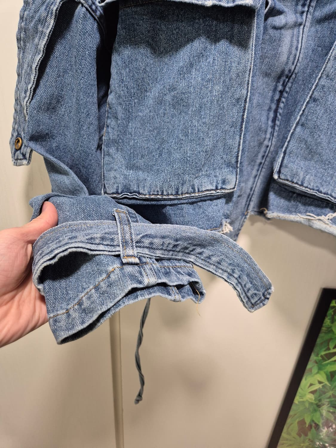 (세일)(새상품)아수라백작 디자인 데님 크롭 자켓 상품이미지7