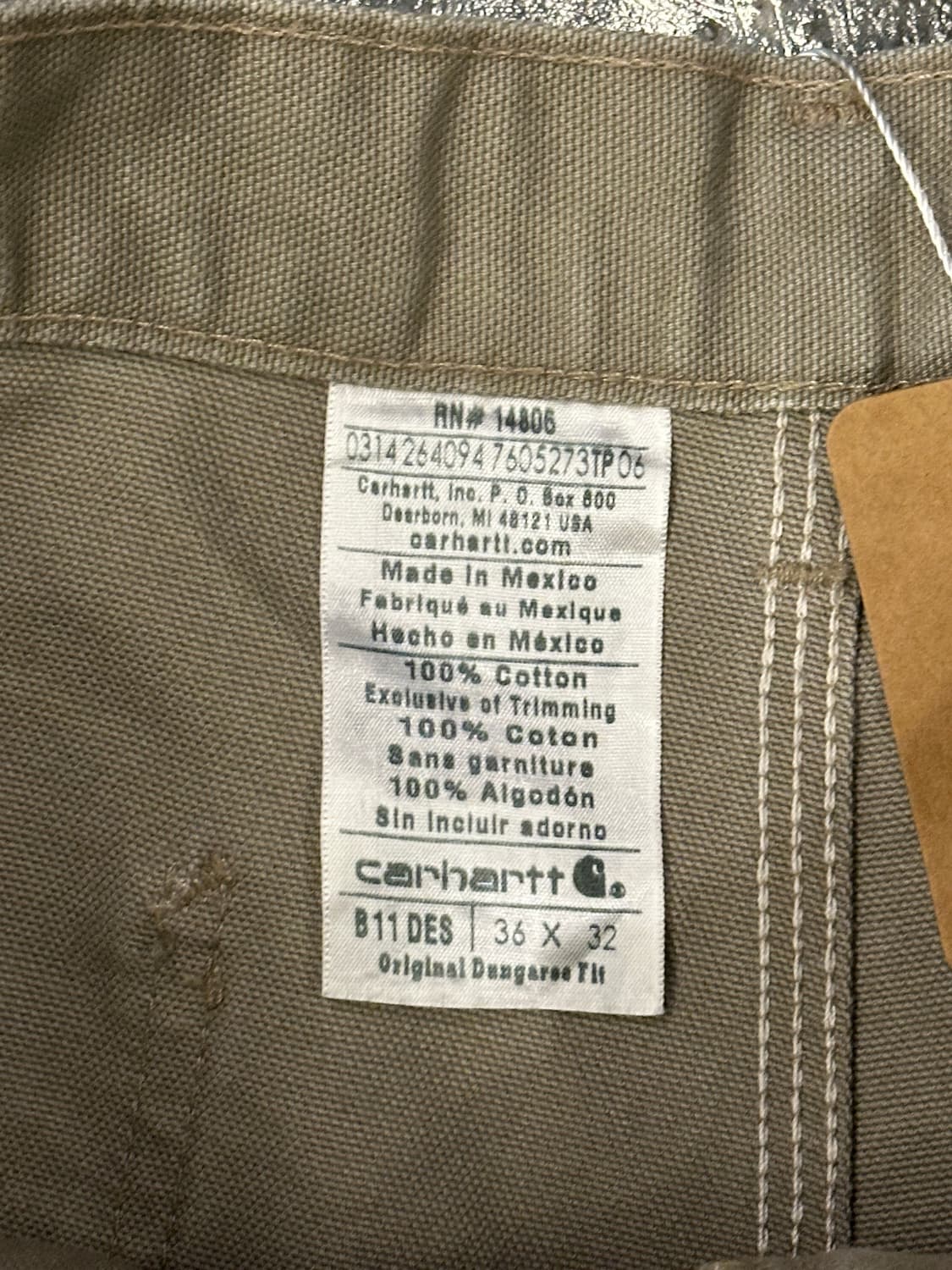 Carhartt 칼하트 오리지널 덩가리핏 싱글니 워크팬츠 36x32 상품이미지4