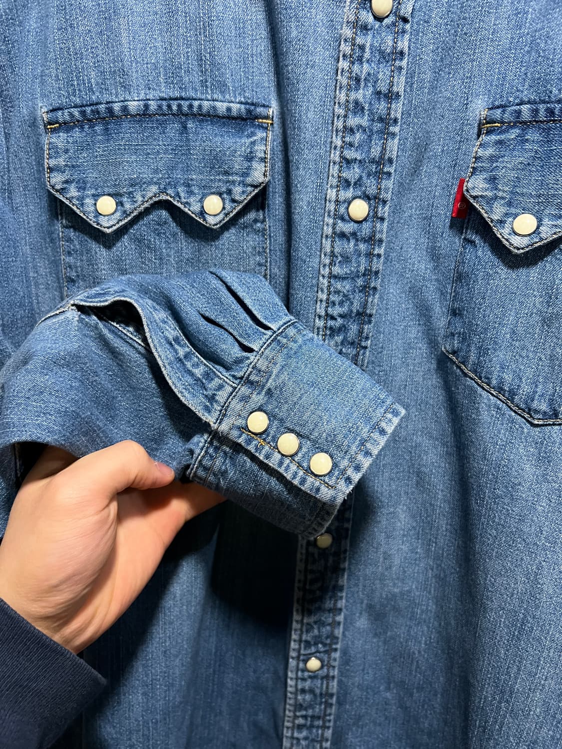 [XL]리바이스 블랭크탭 버튼다운 웨스턴 데님 셔츠 상품이미지4