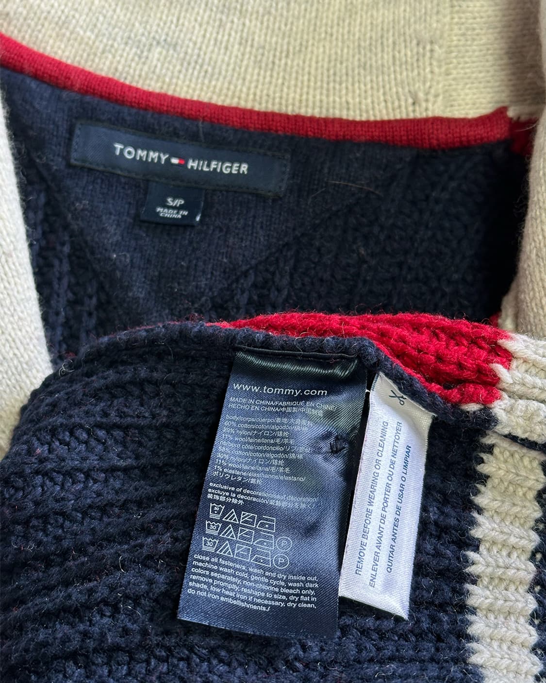 타미힐피거 배색 가디건 상품이미지3