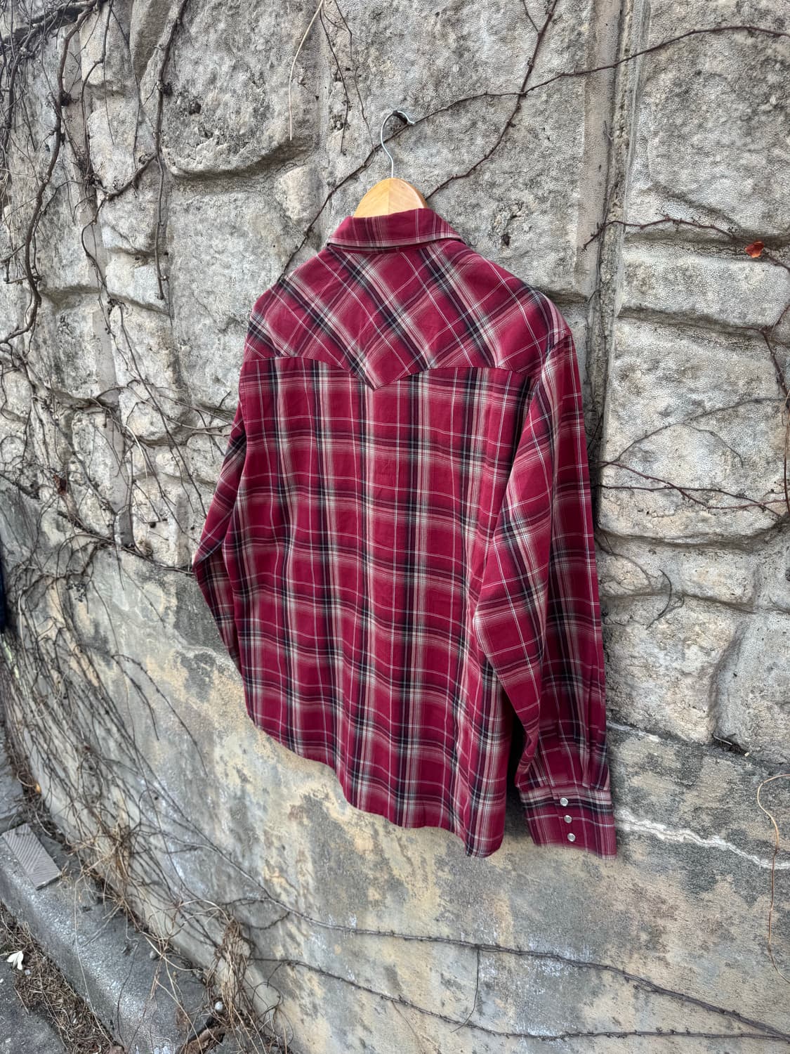 랭글러 빈티지 체크 웨스턴 셔츠 L 상품이미지3