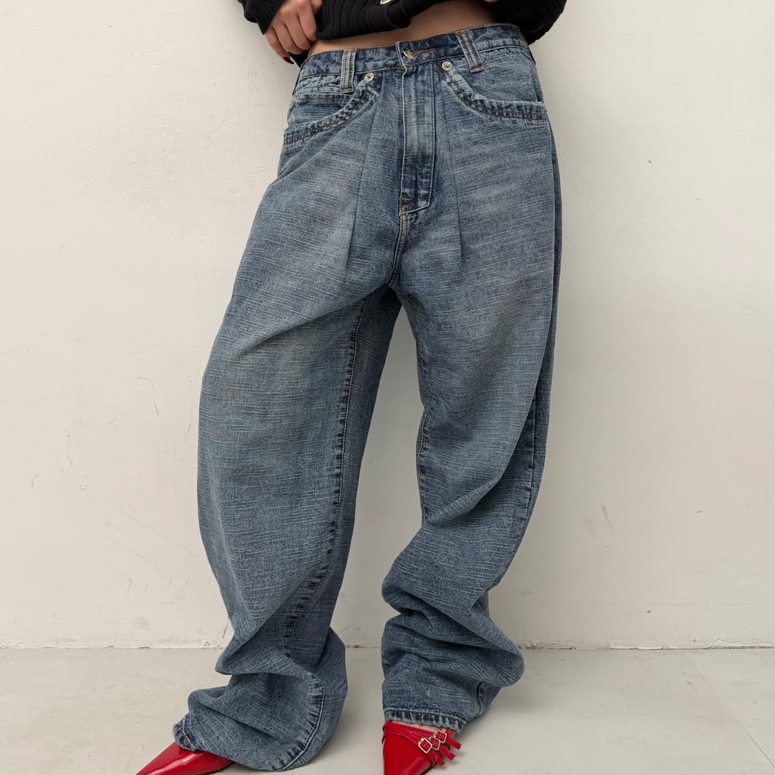 빈티지 중청 와이드 팬츠 상품이미지1