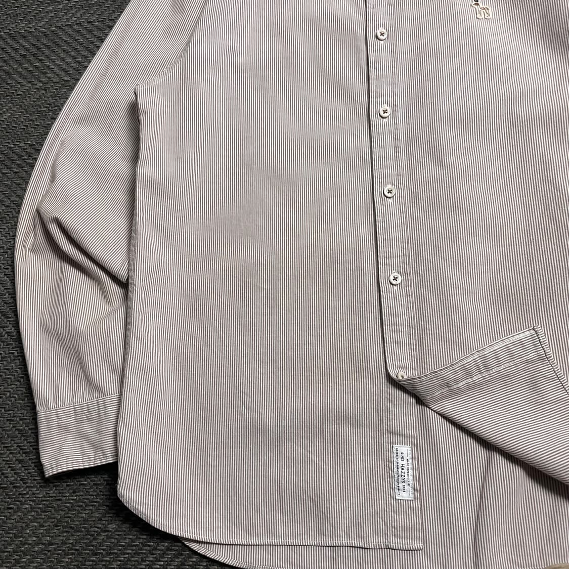 헤지스 자수로고 스트라이프 혼방 셔츠o 5332 상품이미지4