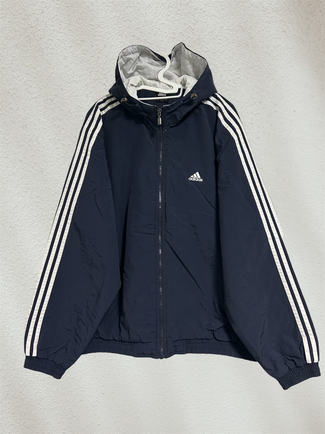 아디다스 올드스쿨 오버핏 패딩 점퍼 후드 누빔 자켓 네이비 110 (XX 상품이미지4
