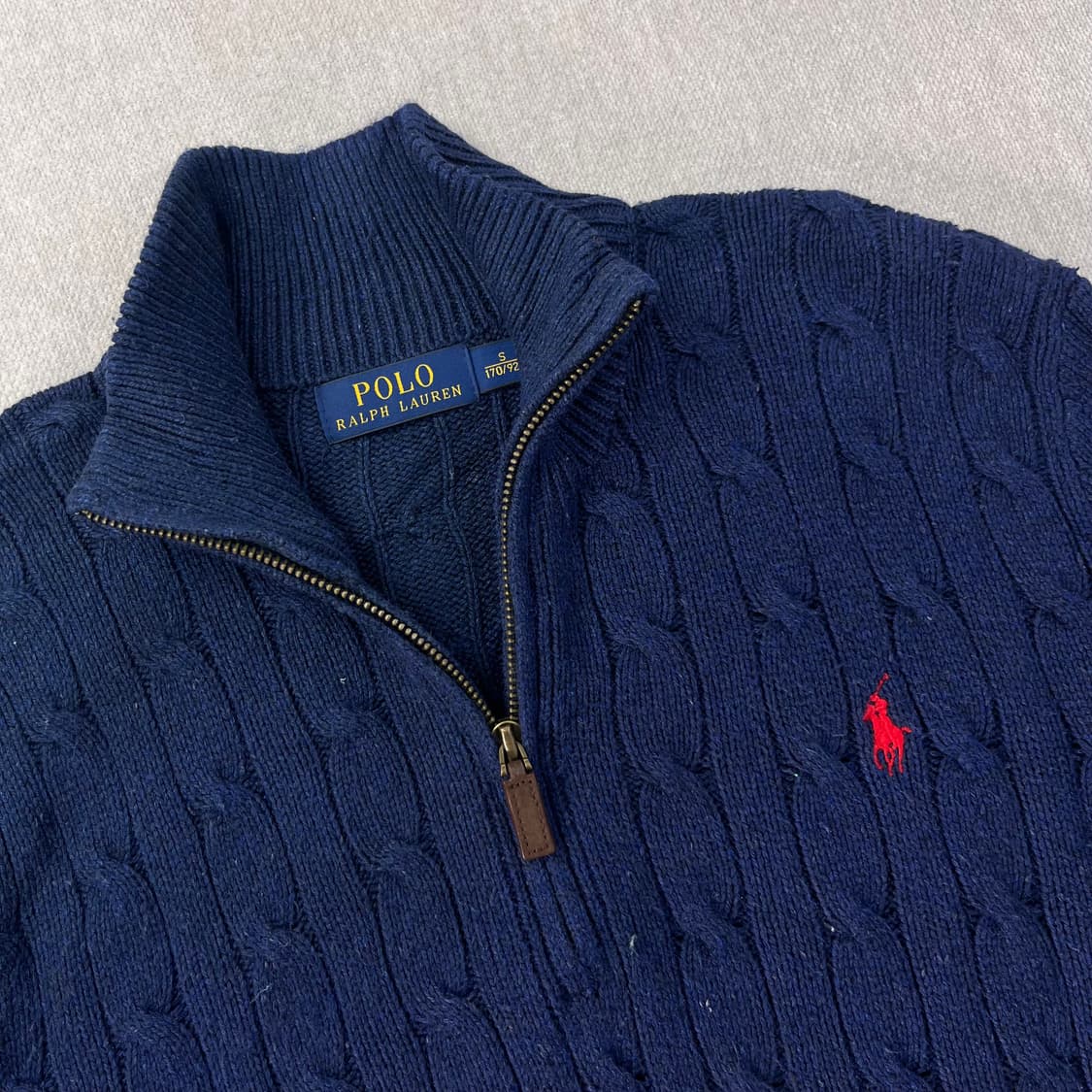 95 폴로랄프로렌 실크 꽈배기 반집업 니트 상품이미지2