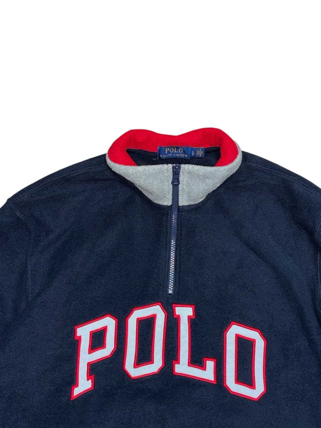 폴로 랄프로렌 빅로고 성조기 플리스 후리스 반집업  상품이미지5