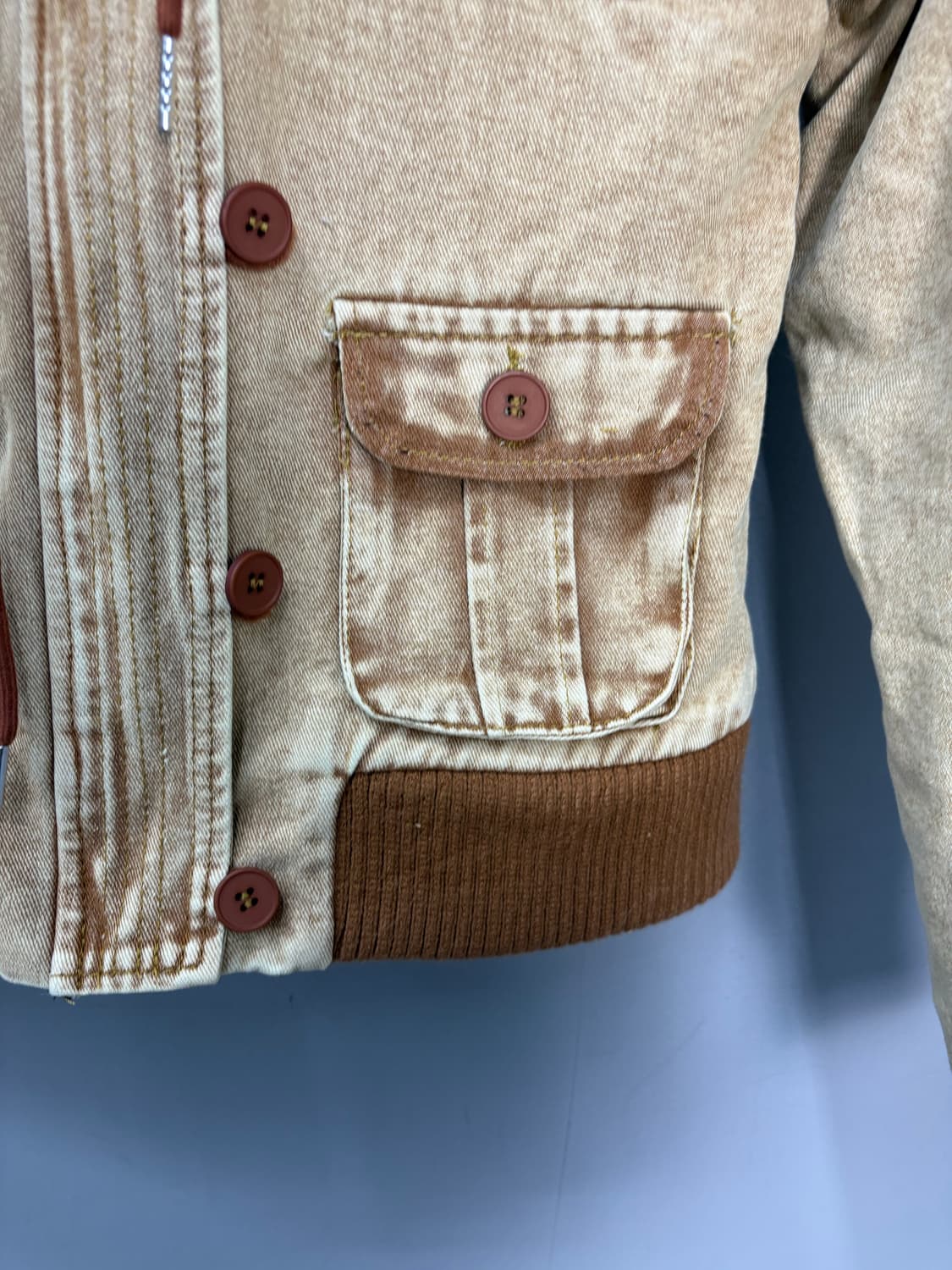 빈티지 y2k 버튼 퍼 후드자켓 (털 탈부착 가능) A3042 상품이미지5