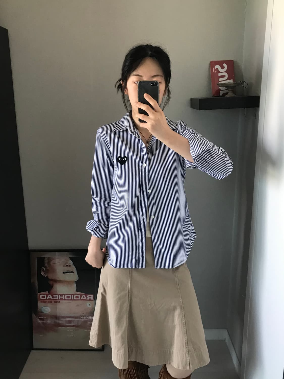 꼼데가르송 블랙 와펜 스트라이프 셔츠 상품이미지3