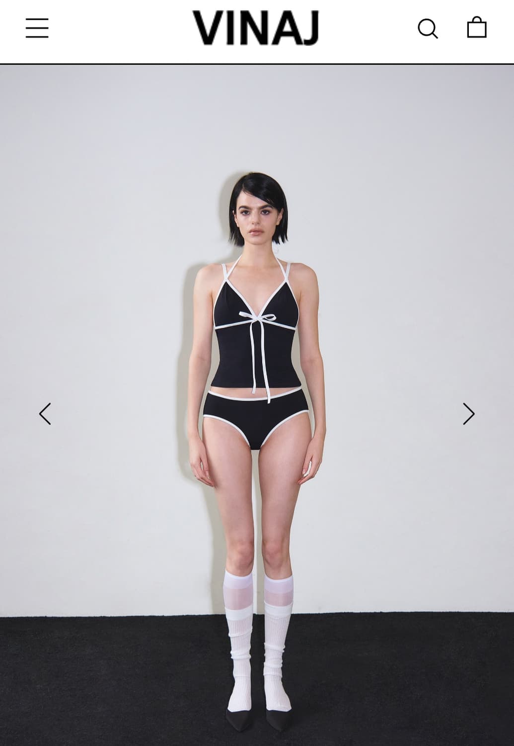 [새상품] 비나제이 리본 라인 캐미솔 비키니 상품이미지3