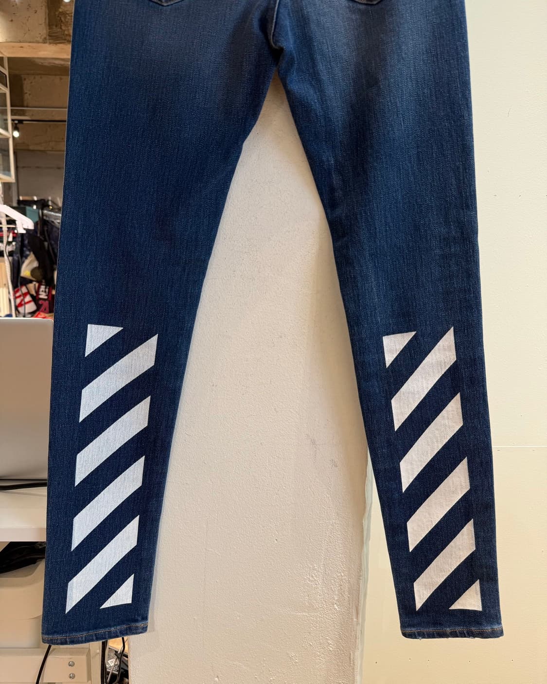 오프화이트 데님 스트레치 스키니 팬츠  상품이미지8