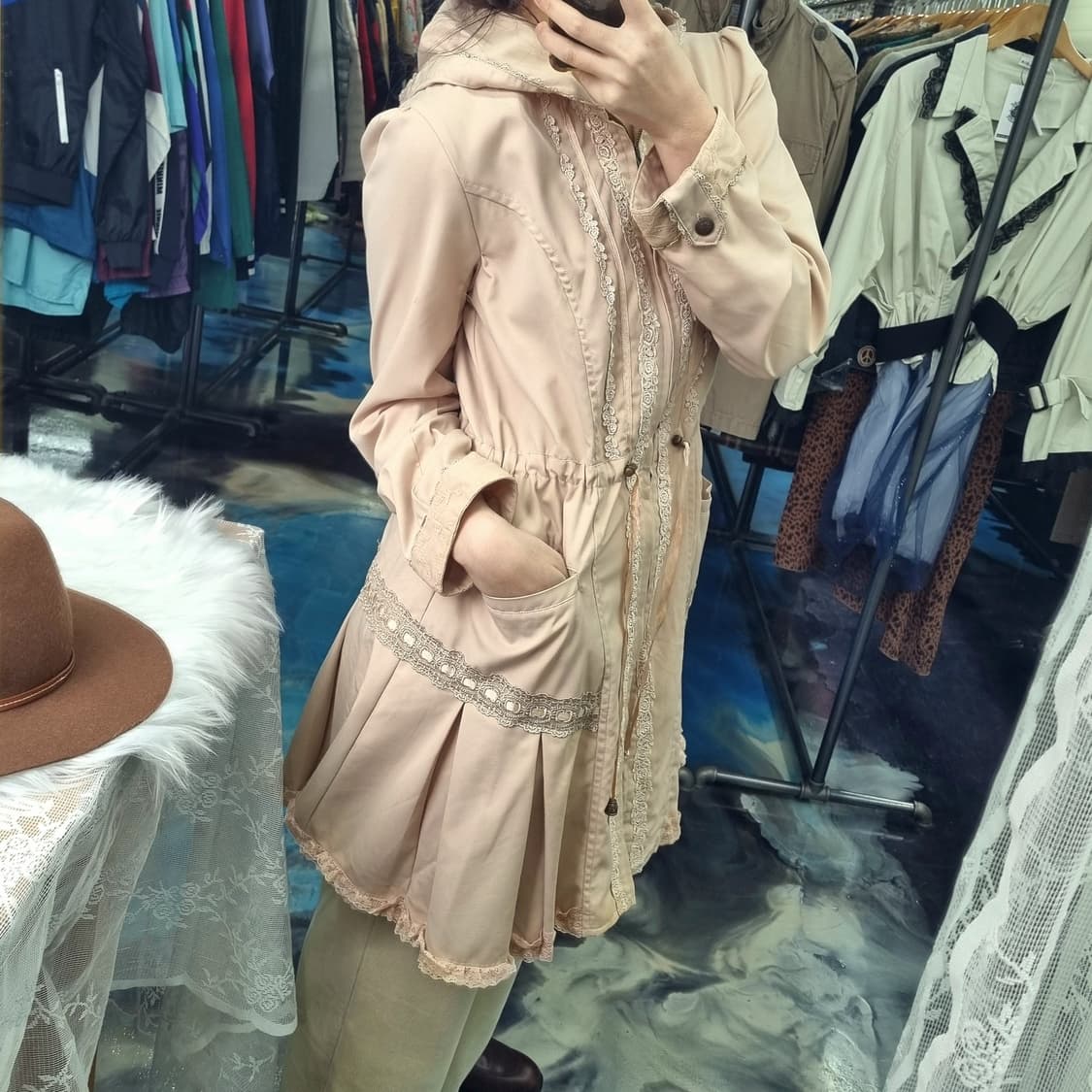 엑시즈팜 빈티지 레이스 코트 1709 상품이미지2