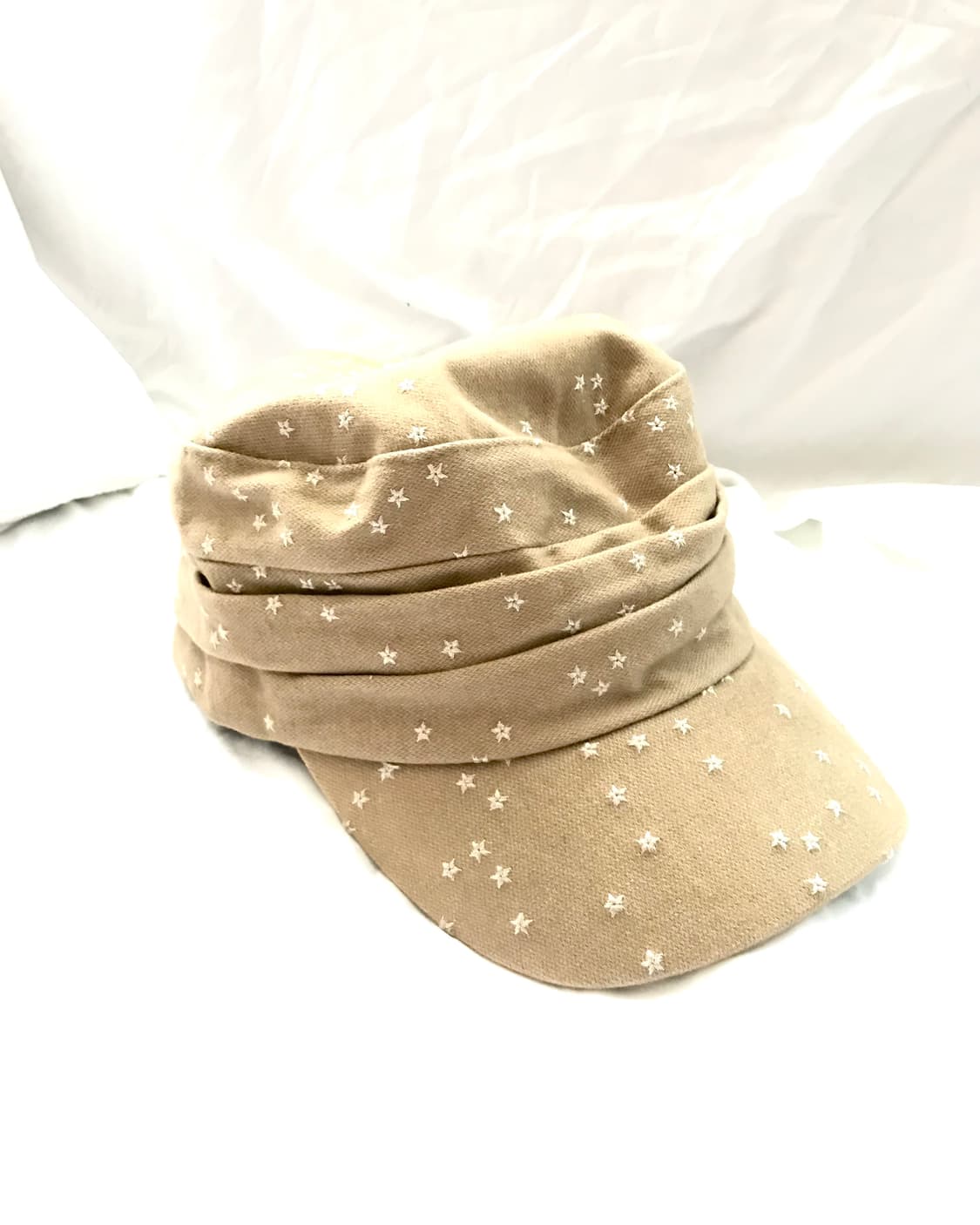 Beige star⭐️stitch shirring military cap 상품이미지2