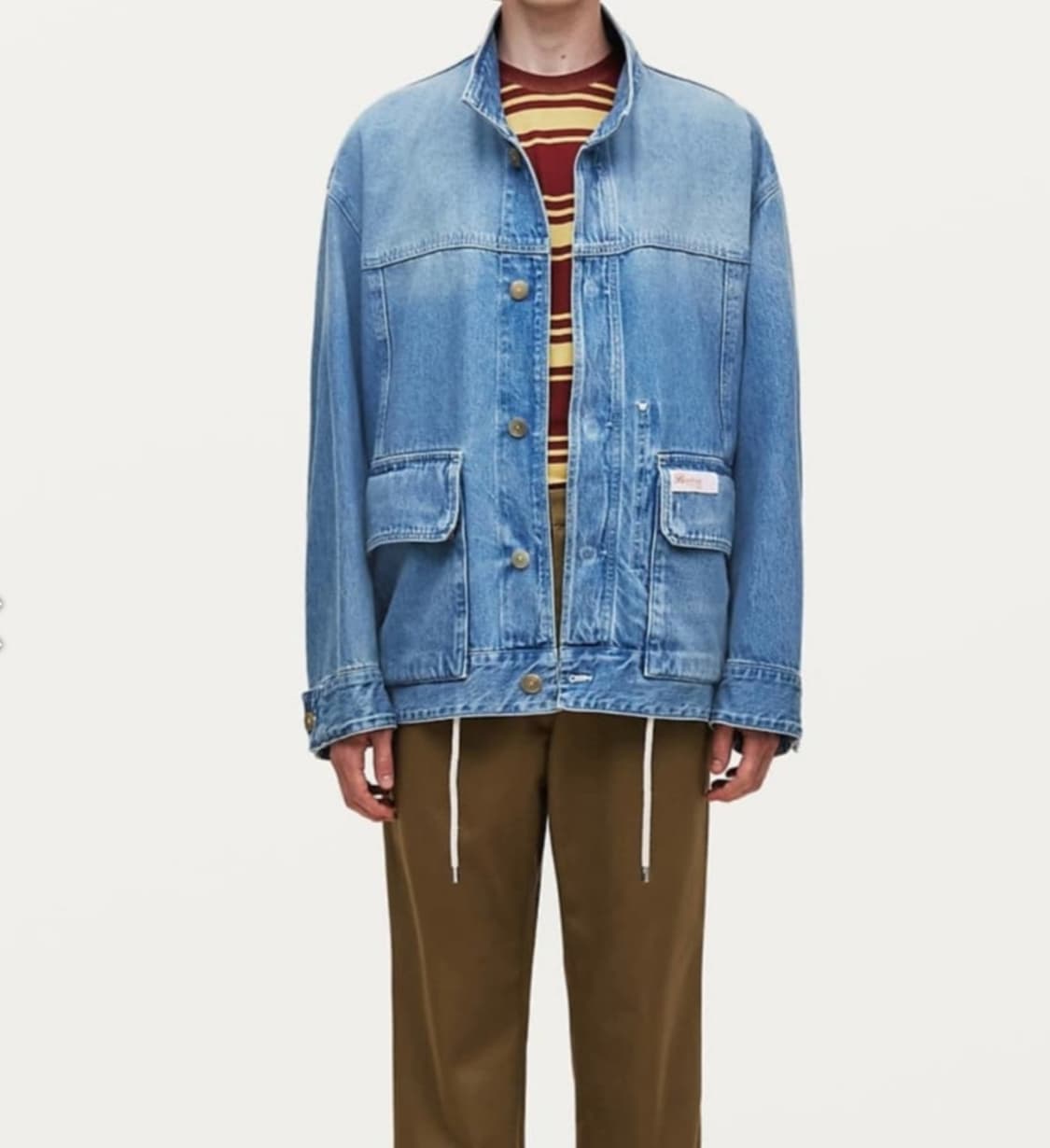 솔리드옴므 하이넥 연청 초어 데님 자켓 46 상품이미지1