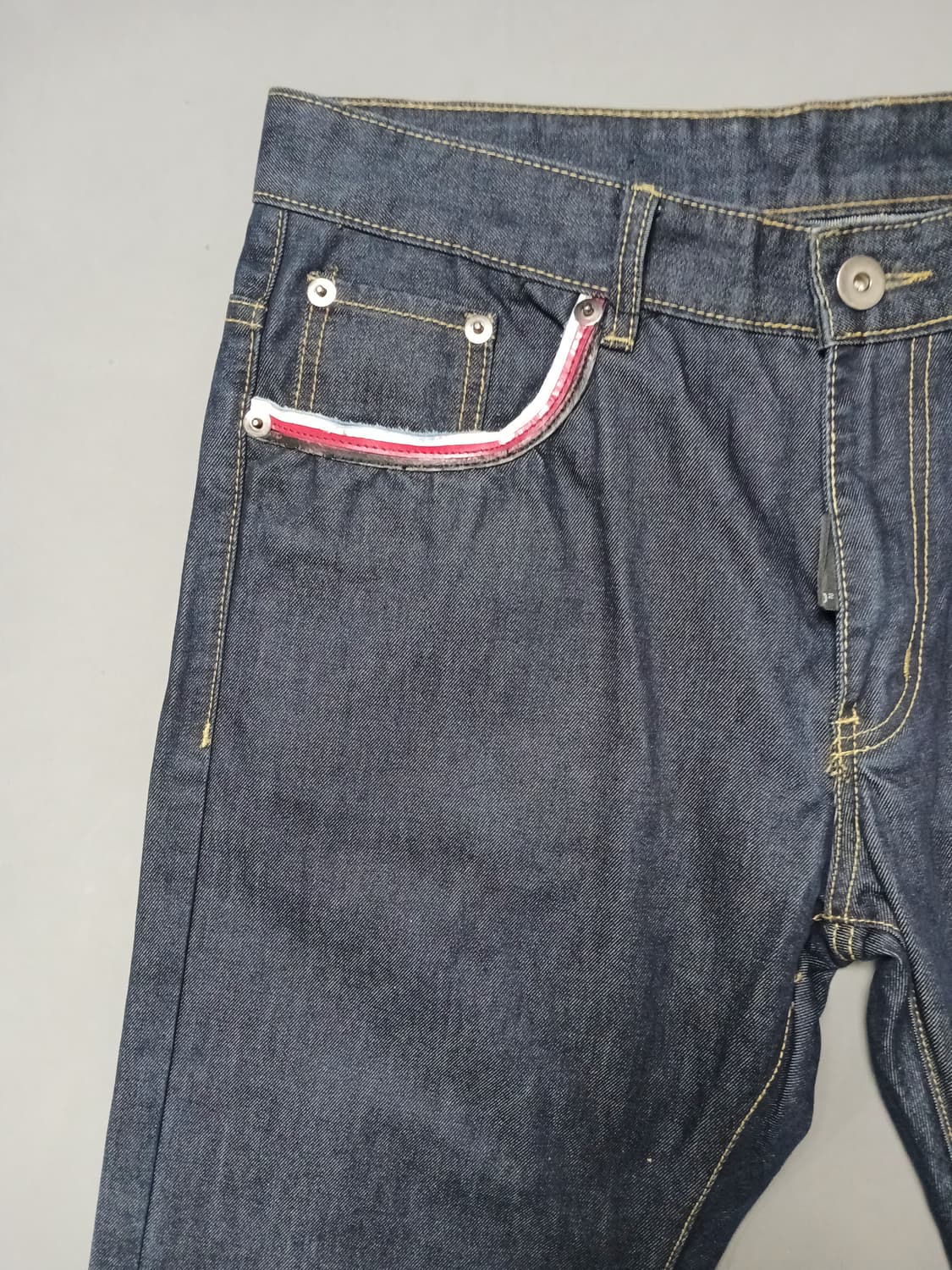 [36] 빈티지 D2 진청생지 삼선 레귤러진 청바지 상품이미지2