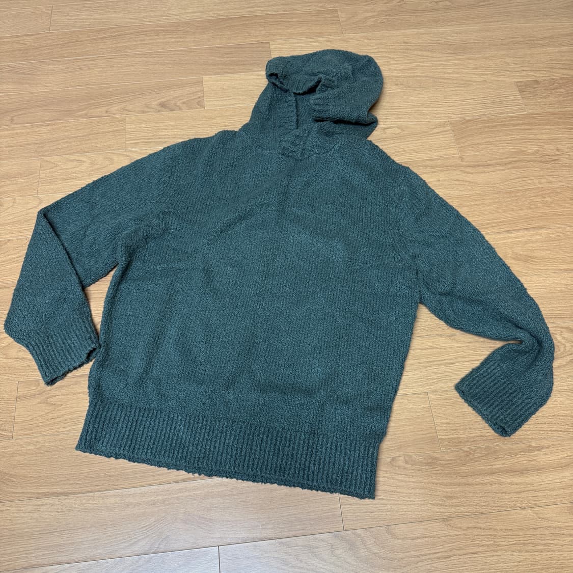 COS 부클레 니트 후드 그린 S사이즈 상품이미지2