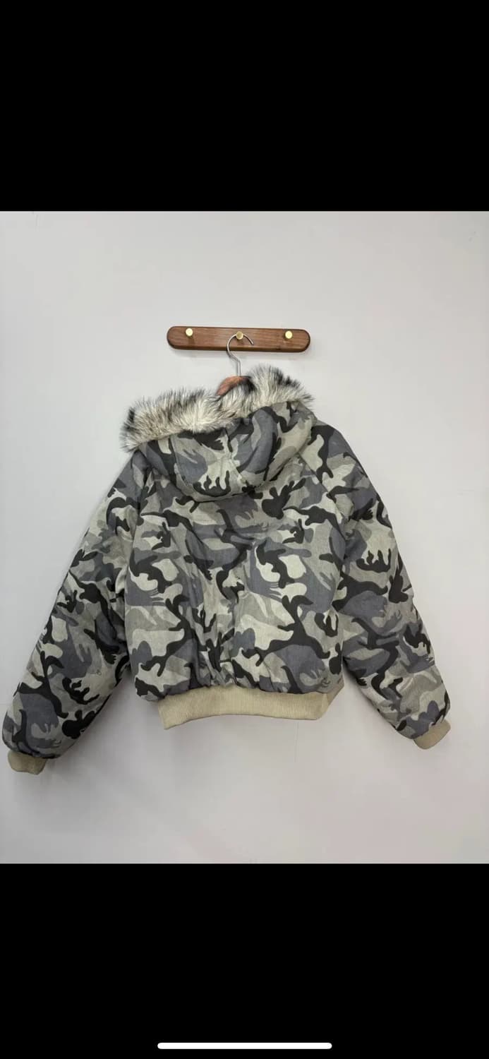 빈티지 카모 퍼 후드패딩 자켓 H1572 상품이미지6