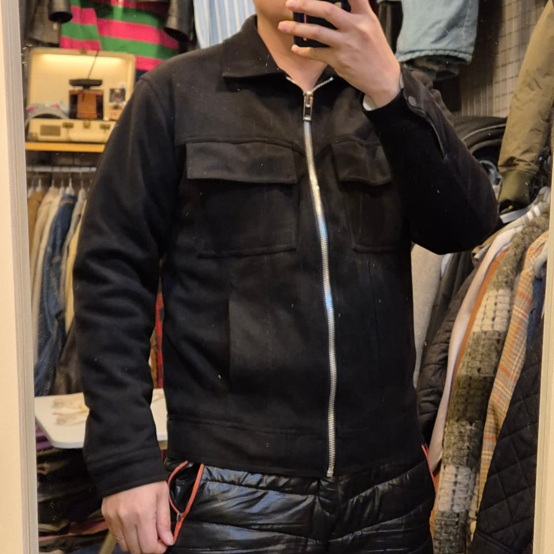 FREE(착샷잇음) 블랙 스웨이드자켓  상품이미지3