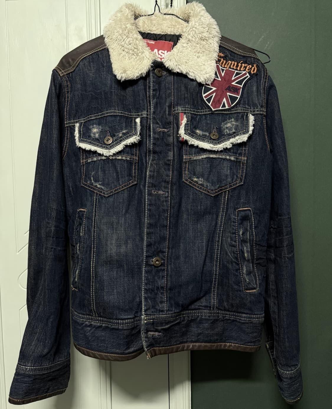 빈티지 패치 청자켓 파우닝 큐빈 샵오공이 와투케 웨스턴 상품이미지1